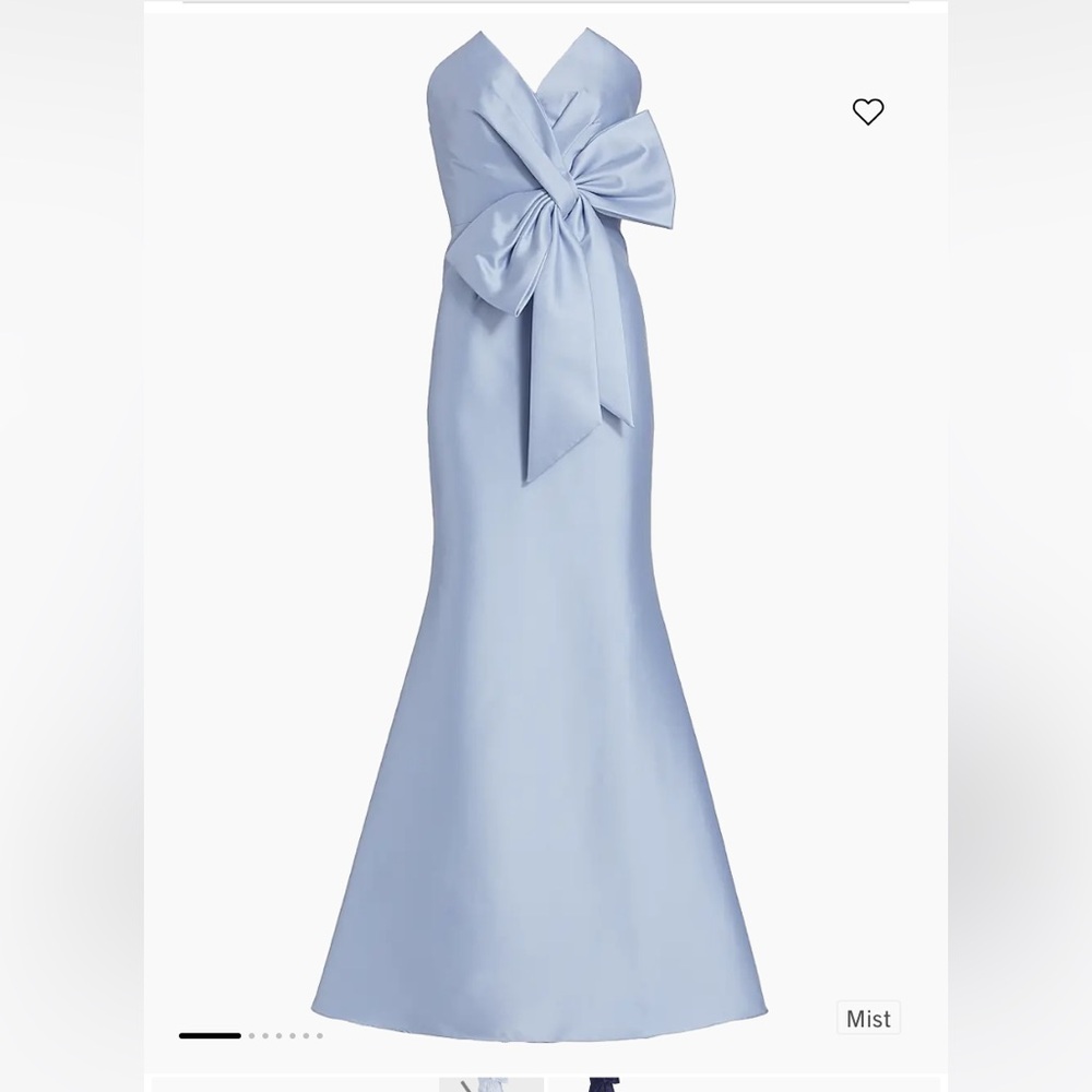 Badgley Mischka strapless bow gown